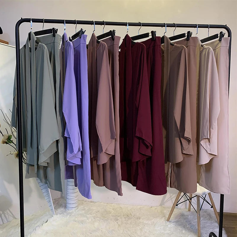 Kaftan Dubai Abaya Turkey Muslim Sets Tops and Pants Dress Sets Islam Clothing Abayas for Women Robe Ensembles Musulman