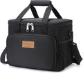 Lunch Bag 8.5L 12 Can Insulated Lunch Box Soft Cooler Cooling Tote for Adult Men Women, Black