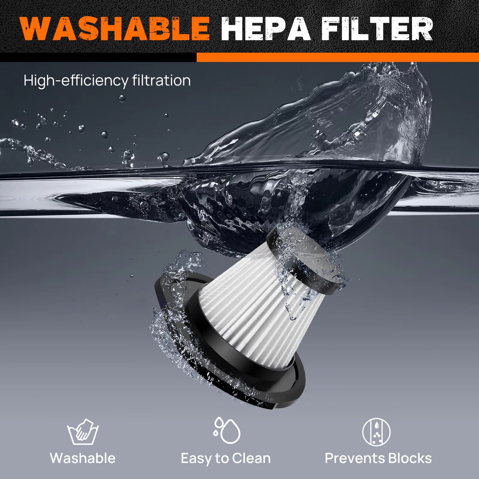 Handheld Vacuum Cleaner Cordless Strong Suction Portable Hand Vacum for Home Car Hoover,Mini Rechargeable with HEPA Filter LED